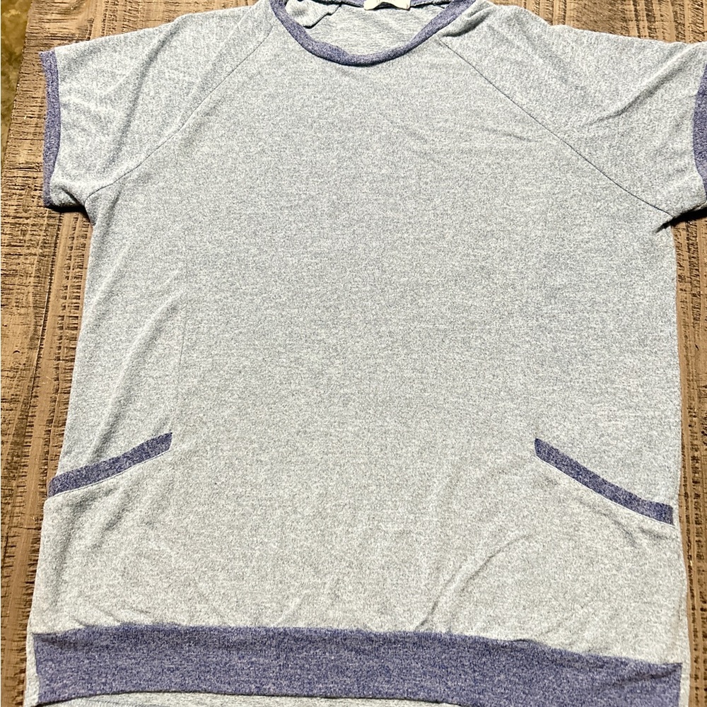 Haute Edition Heathered Blue Top